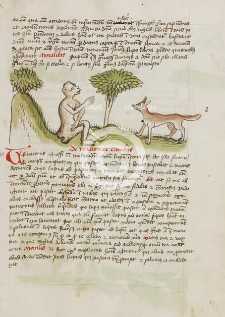 A Monkey Speaking to a Fox; Fables, third quarter of 15th century. Creator: Unknown.
