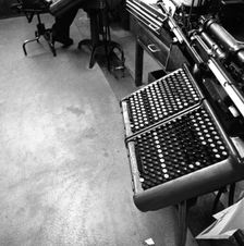 A monotype keyboard at the White Rose Press, Mexborough, South Yorkshire, 1968. Creator: Michael Walters