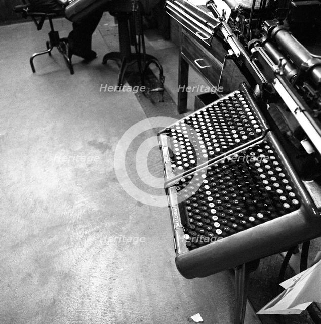 A monotype keyboard at the White Rose Press, Mexborough, South Yorkshire, 1968. Creator: Michael Walters.