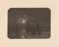 A Moonlit Harbor, 1890s. Creator: Norbert Goeneutte