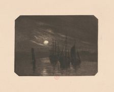 A Moonlit Harbor, 1890s. Creator: Norbert Goeneutte