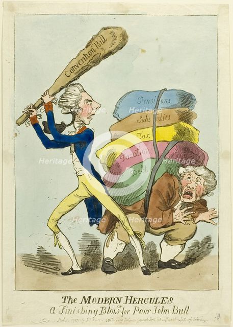 A Modern Hercules, published November 17, 1795. Creator: Unknown.