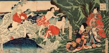 A Modern Prince Genji at Chigogafuchi, Enoshima, 1864. Creator: Tsukioka Yoshitoshi