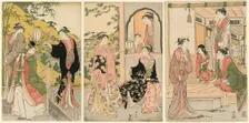 A Modern Version of Ushiwakamaru Serenading Princess Joruri, c. 1785. Creator: Torii Kiyonaga