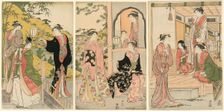 A Modern Version of Ushiwakamaru Serenading Princess Joruri, c. 1785. Creator: Torii Kiyonaga