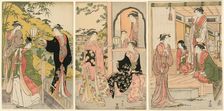 A Modern Version of Ushiwakamaru Serenading Princess Joruri, c. 1785. Creator: Torii Kiyonaga