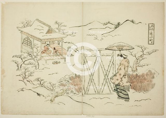 A Modern Version of Shosho visiting Komachi (Furyu Shosho kayoi Komachi), c. 1715. Creator: Okumura Masanobu.