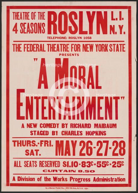 A Moral Entertainment, Roslyn, NY, 1938. Creator: Unknown.