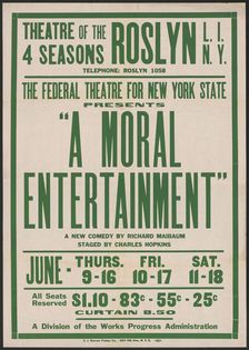A Moral Entertainment, Roslyn, NY, 1938. Creator: Unknown