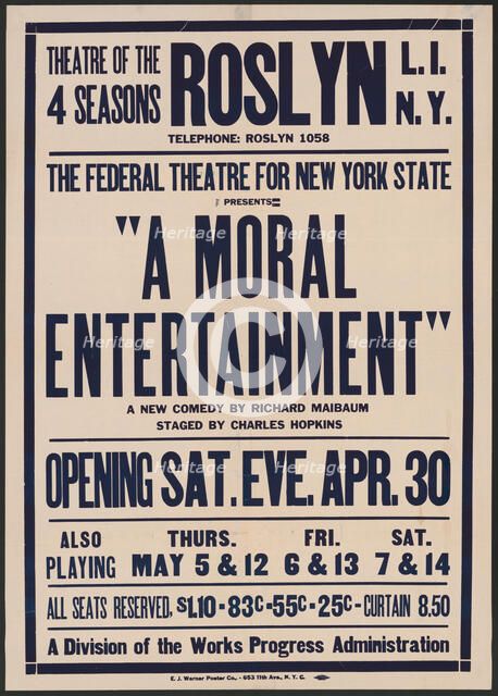A Moral Entertainment, Roslyn, NY, 1938. Creator: Unknown.