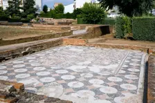A mosaic floor in the House of the Amphitheatre, Merida, Spain, 2007. Creator: Samuel Magal