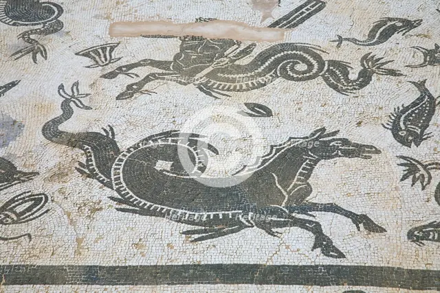 A mosaic in House 1, Italica, Spain, 2007. Creator: Samuel Magal.