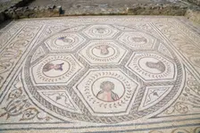 A mosaic in House 3, Italica, Spain, 2007. Creator: Samuel Magal