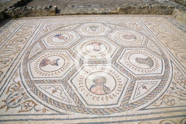 A mosaic in House 3, Italica, Spain, 2007. Creator: Samuel Magal.