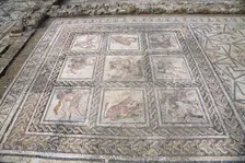 A mosaic in House 3, Italica, Spain, 2007. Creator: Samuel Magal