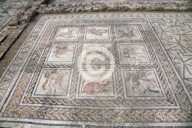 A mosaic in House 3, Italica, Spain, 2007. Creator: Samuel Magal.