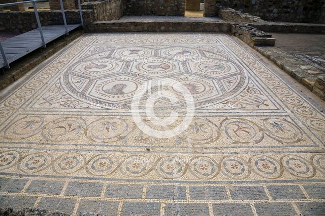 A mosaic in House 3, Italica, Spain, 2007. Creator: Samuel Magal.