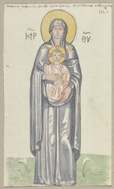 A mosaic in the atrium of San Marco in Venice; detail of Mary with the Christ Child, 1818-1843. Creator: Johann Anton Ramboux
