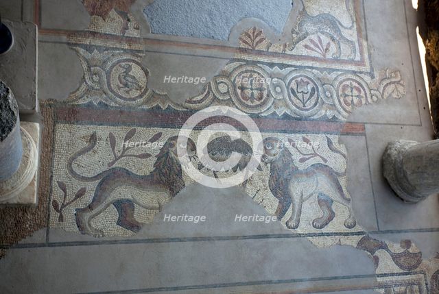A mosaic in the Roman Forum of Mertola, Portugal, 2009. Creator: Samuel Magal.