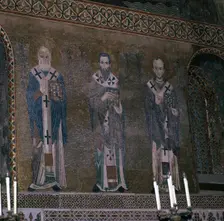 A mosaic showing the Fathers of the Church, 12th century