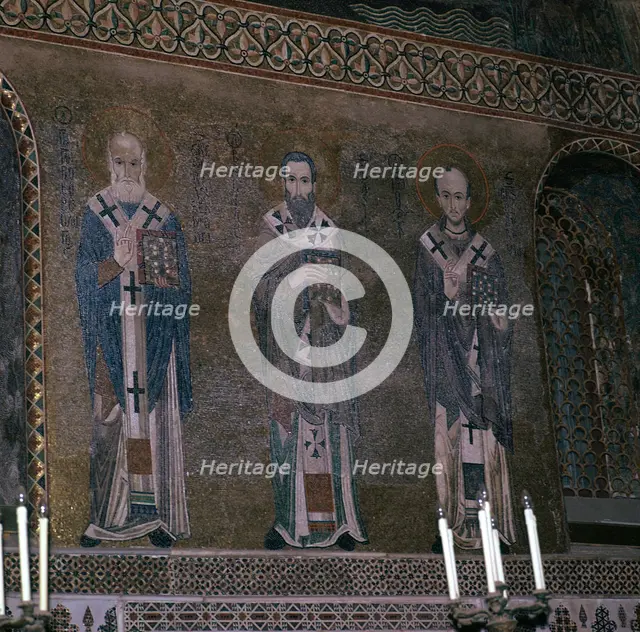 A mosaic showing the Fathers of the Church, 12th century. Artist: Unknown