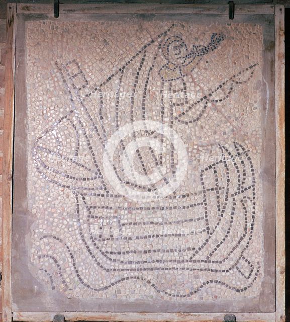 A mosaic showing a ship used in the 4th crusade, 13th century. Artist: Unknown
