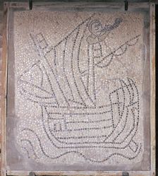 A mosaic showing a ship used in the 4th crusade, 13th century