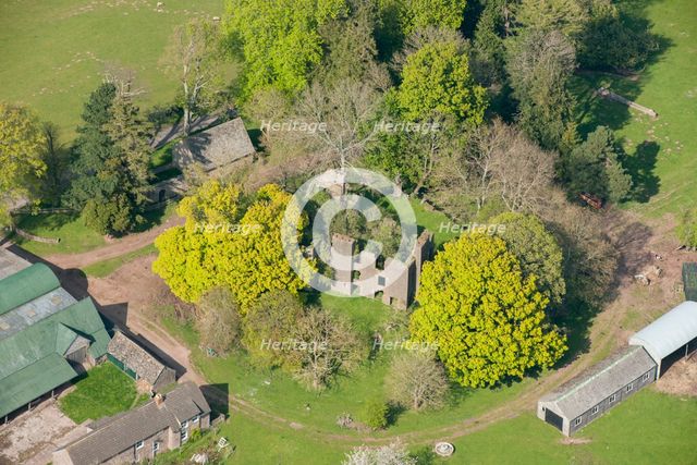 A motte castle and the ruins of a chapel and post-medieval house, Urishay, Herefordshire, 2016. Creator: Damian Grady.