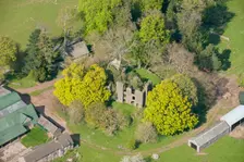 A motte castle and the ruins of a chapel and post-medieval house, Urishay, Herefordshire, 2016. Creator: Damian Grady