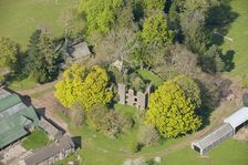 A motte castle and the ruins of a chapel and post-medieval house, Urishay, Herefordshire, 2016. Creator: Damian Grady