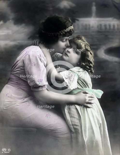 A mother and her little daughter, c1910.  Creator: Unknown.