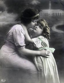 A mother and her little daughter, c1910