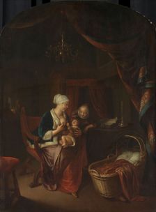 A Mother giving her Child the Breast, 1660-1676. Creator: Domenicus van Tol