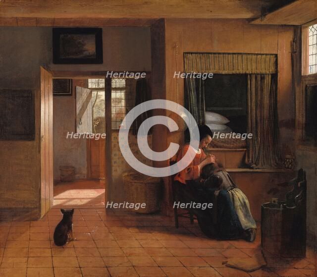 A Mother Delousing her Child’s Hair, Known as ‘A Mother’s Duty’, c.1660-c.1661. Creator: Pieter de Hooch.