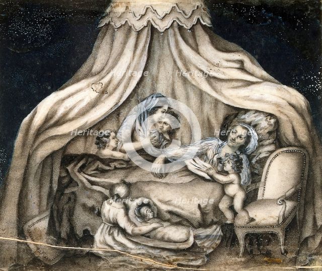 A mother feeding her children. Creator: Unknown.