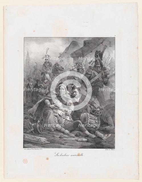A Mother's Sadness, 1823. Creator: Hippolyte Bellangé.