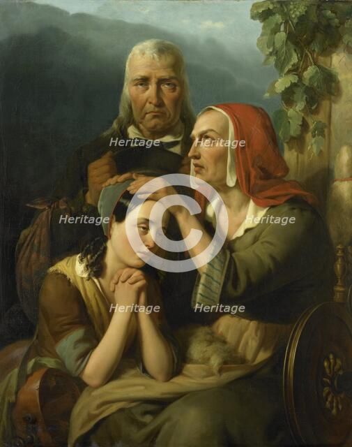 'A Mother's Blessing', 1844. Creator: Moritz Calisch.