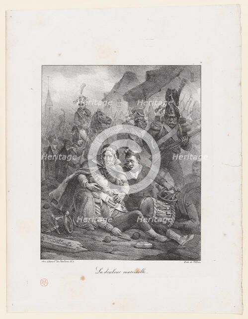 A Mother's Sadness, 1823. Creator: Hippolyte Bellangé.