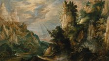 A Mountainous Landscape with a Waterfall, ca. 1600. Creator: Kerstiaen de Keuninck