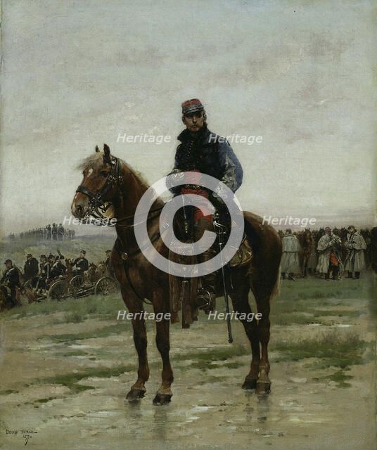 A Mounted Officer, 1877. Creator: Jean Baptiste Edouard Detaille.