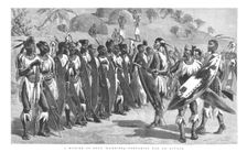 A Muster of Zulu Warriors - Preparing for an Attack. 1879