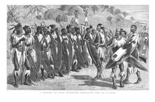 A Muster of Zulu Warriors - Preparing for an Attack. 1879