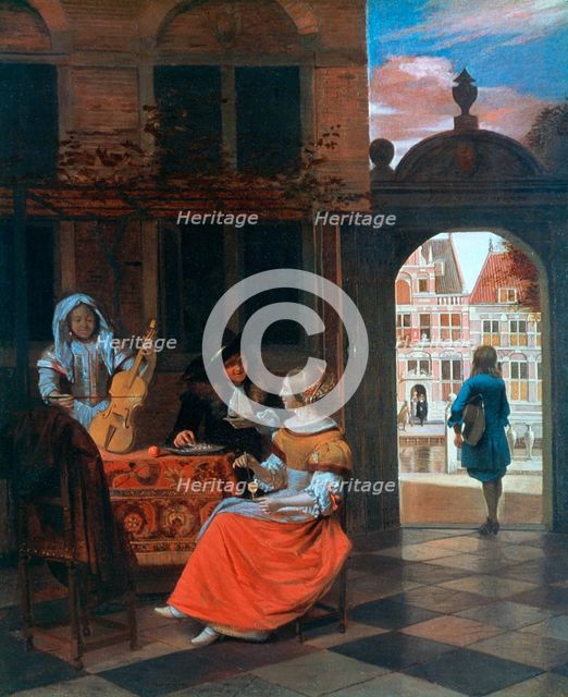 'A Musical Party in a Courtyard', 1677. Artist: Hendrick de Keyser 