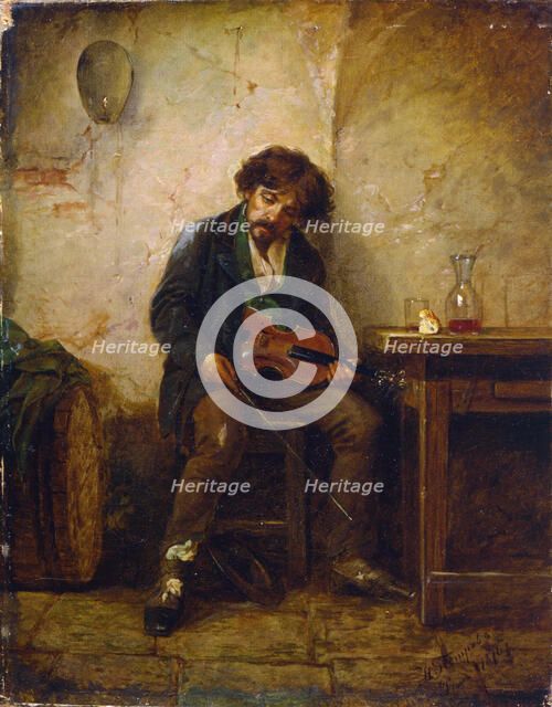 'A Musician', 1876.  Artist: Nikolai Petrovich Petrov