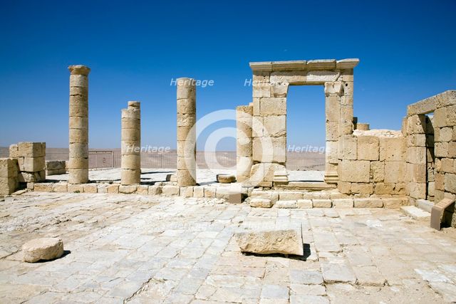 A Nabataean temple, Avdat, Israel. Creator: Samuel Magal.