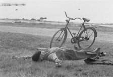 A nap by the sea at Borstahusen, Landskrona, Sweden, 1967
