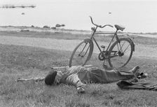 A nap by the sea at Borstahusen, Landskrona, Sweden, 1967. Creator: Unknown