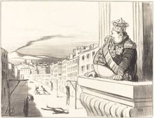 À Naples - Le meilleur des rois continuant à faire régner l'ordre dans ses états, 1851. Creator: Honore Daumier