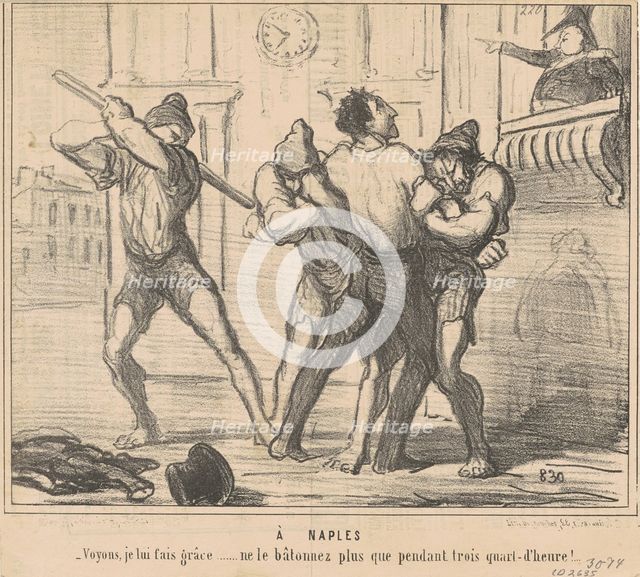 A Naples: Voyons, je lui fais grace ..., 19th century. Creator: Honore Daumier.