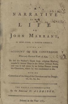 A narrative of the life of John Marrant, of New-York, in North-America: giving an account..., 1787. Creator: Unknown